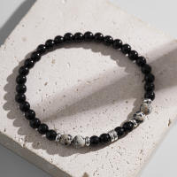 Salircon Pulsera Elástica Para Hombre Moda Hip Hop Con Cuentas De Acrílico Y Vidrio Pulsera De Cuerda Para Fiestas Joyería De Decoración - details 12