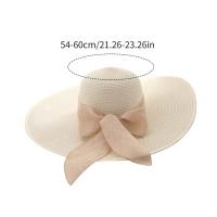 Sombrero De Paja Para Mujer Con Lazo Amplio Y Plegable Protección Solar De Playa Estilo Panama Casual Unisex Tamaño Adulto - details 14