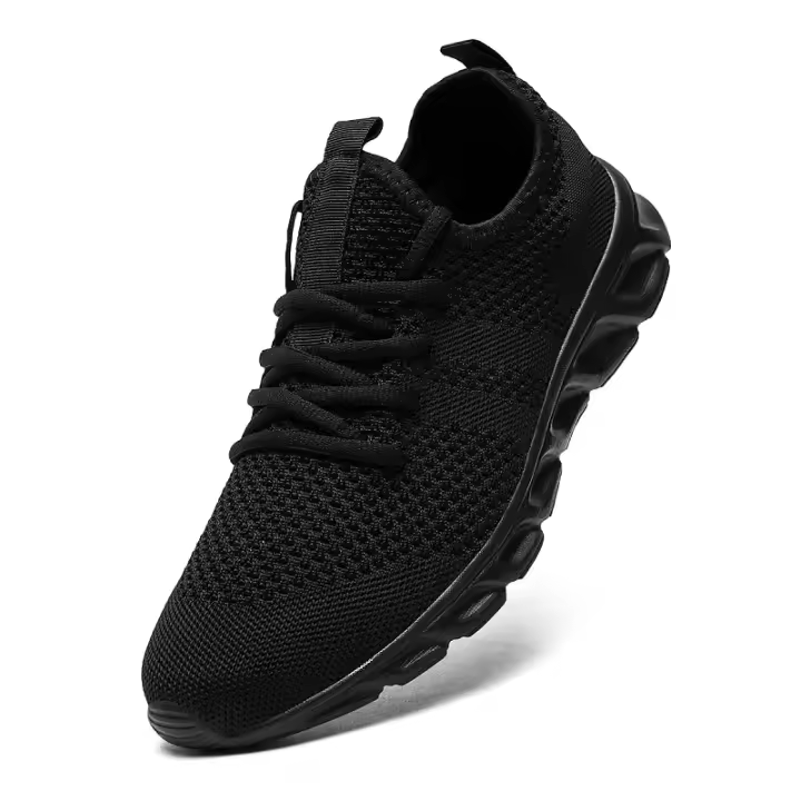 Zapatos Deportivos Casuales Para Hombre Zapatillas Ligeros Blancas Y Negras Transpirables De Malla Para Correr Y Tenis Al Aire Libre - 1