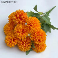 Bola De Flores Artificiales Con 9 Cabezas Chrysanthemum Y Hydrangea Decoración Para El Hogar Y Boda DIY Arreglo De Plantas Verdes - details 4