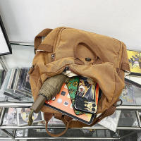 Mochila Casual De Lona Para Mujer Gran Capacidad Bolso De Mano Para Estudiantes De Colegio Viaje Mochila De Hombro Vintage - details 18