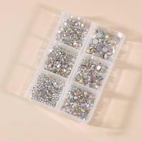 Juego De Uñas Con Cristales AB De Tamaños Variados Rhinestones De Fondo Plano Y Diamantes Transparentes Para Decoración De Uñas DIY - details 0