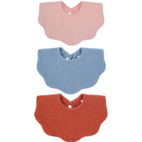 3pcs Bibs De Algodón Para Bebé Colores Sólidos Bandana De Ensalada Para Niños Y Niñas Toallas Para Lactancia Y Saliva - details 2
