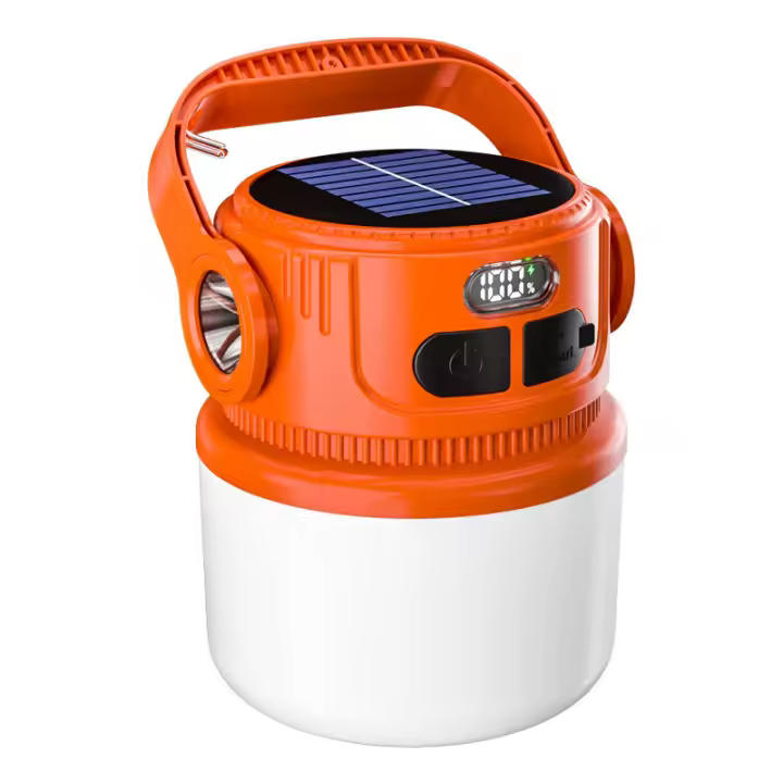Lámpara Portátil Solar LED Recargable Impermeable Para Exteriores Noche Mercado Camping Tienda De Acampar Emergencia - 1