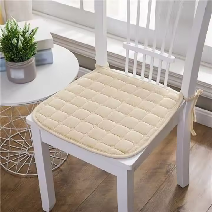 Cojín De Soporte Para Coche Super Suave Y Cómodo De Peluche Con Cuerda Fija Antideslizante Para Sillas De Madera De Rocking - 1