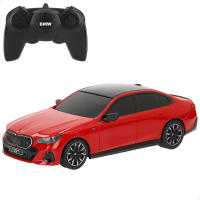RASTAR coche radiocontrol BMW i5 rojo escala 1:24 con diseño oficial BMW, suspensión independiente, carrocería moldeada y mando 2.4 GHz para niños y coleccionistas - details 0