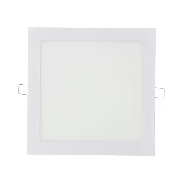 downlight led empotrable cuadrado 20w luz dia 4000k 1500lm color cromado 22x22cm edm - 1