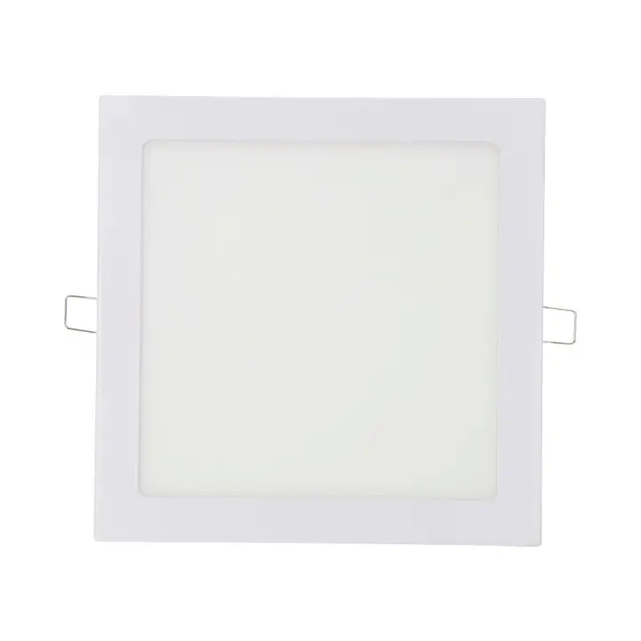 downlight led empotrable cuadrado 20w luz dia 4000k 1500lm color cromado 22x22cm edm - 1