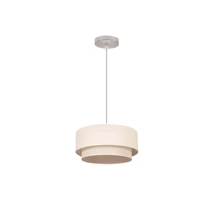Fabrilamp - Colgante Doble 1l. Beis/beis Cilind (35/25/reg) - 1
