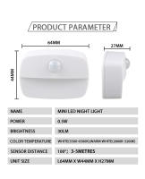 Luz Nocturna LED Con Sensor De Movimiento Para Interior Pega En La Pared Iluminación Para Pasillo Escalera Baño Armario Dormitorio Batería Operada Luz Rectangular - details 4