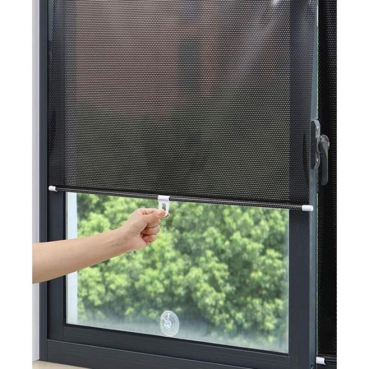 Persiana enrollable con ventosa para ventana, protección solar, privacidad y protección solar, opaca, para salón, cocina, oficina, coche, cortina perforada gratis, 58 x 125 cm