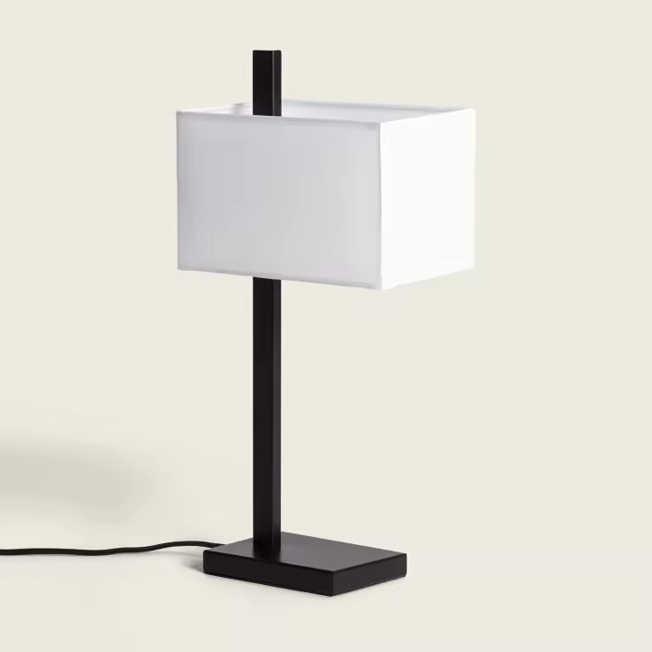 Ledkia Lámpara de Mesa Metal y Tela con Puerto USB e Interruptor Táctil Malena Negro - 1