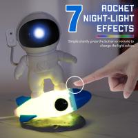 Proyector De Galaxia Con Astronauta Luz Nocturna Para Dormitorio Proyección De Nebulosa Rotación 360° Ajustable Regalo Para Niños - details 1