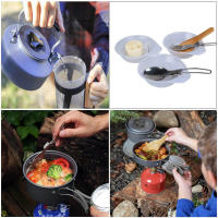 Juego De Cocina Para Camping Kit De Utensilios De Cocina Y Comestibles Para Exteriores Tetera De Viaje Y Picnic Equipamiento De Aluminio Plegable Para 2-3 Personas - details 0