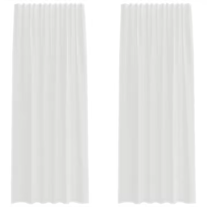 vidaXL Cortinas de gasa con bolsillos para varillas 2 uds. blanco - 1
