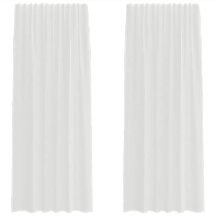 vidaXL Cortinas de gasa con bolsillos para varillas 2 uds. blanco - 1
