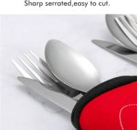 Juego de cubiertos para 4, moderno juego de cubiertos de acero inoxidable pulido espejo que incluye cuchillo para carne, tenedor y cuchara, juego de 4 - details 1