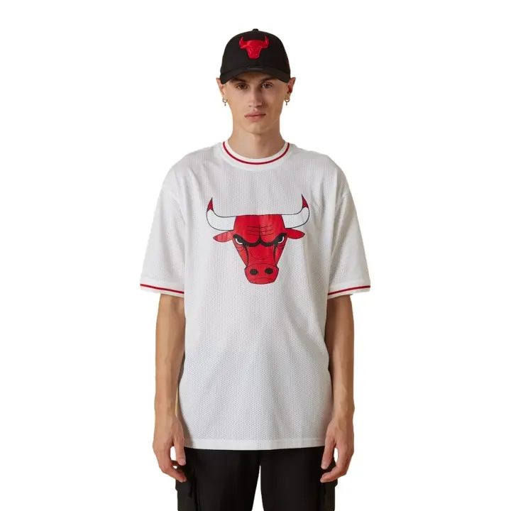 Camiseta New Era Blanca Bulls Nba Mesh Team Logo Ovrszd Tee Chibul - 1