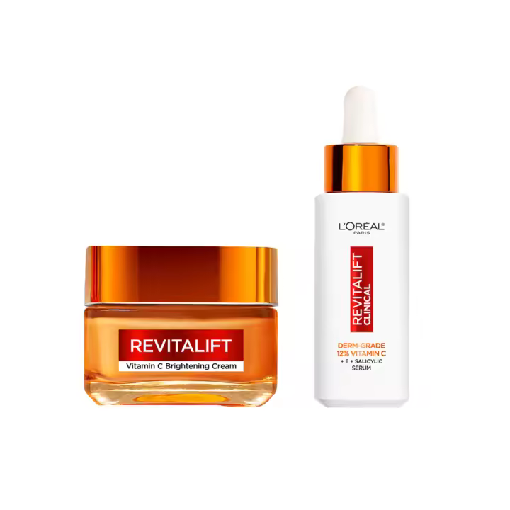L'Oréal L'Oréal Paris | Revitalift CREMA GEL VITAMINA C piel luminosa y poros reducidos 50ml + Revitalift Clinical Sérum [arrugas-tono-poros] con 12% de Vitamina C pura + vitamina E + ácido salicílico 30ml - 1