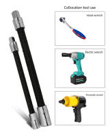 Adaptador Elástico Para Llave Eléctrica Universal Con Mango De Compensación Rápida Extensión De Mano En Rojo Y Negro - details 0