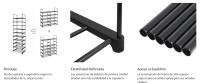 SONGMICS Estante zapatero, Estante para Zapatos de 10 niveles, Diseño bricolaje, Ahorro de espacio, para cocina dormitorio sala de estar, 45 x 30 x 174 cm, Gris/Negro - details 2