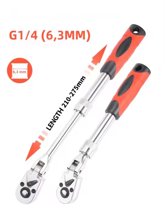 Llave De Eje Retráctil De Acero De Carbono 1/4 1/2 3/8 Con 72 Dientes Herramienta Manual Multifuncional Con Solución Rápida - 1