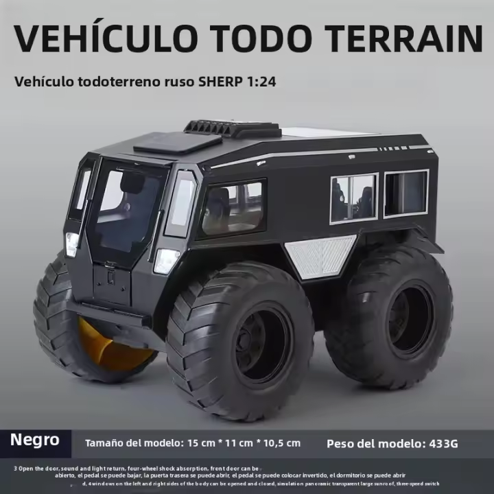 Modelo De Coche Todoterreno De Metal Diecast 1:24 Sherp Ruso Con Sonido Y Luz Coleccionable Para Hobby O Regalo Para Mayores De 14 Años - 1
