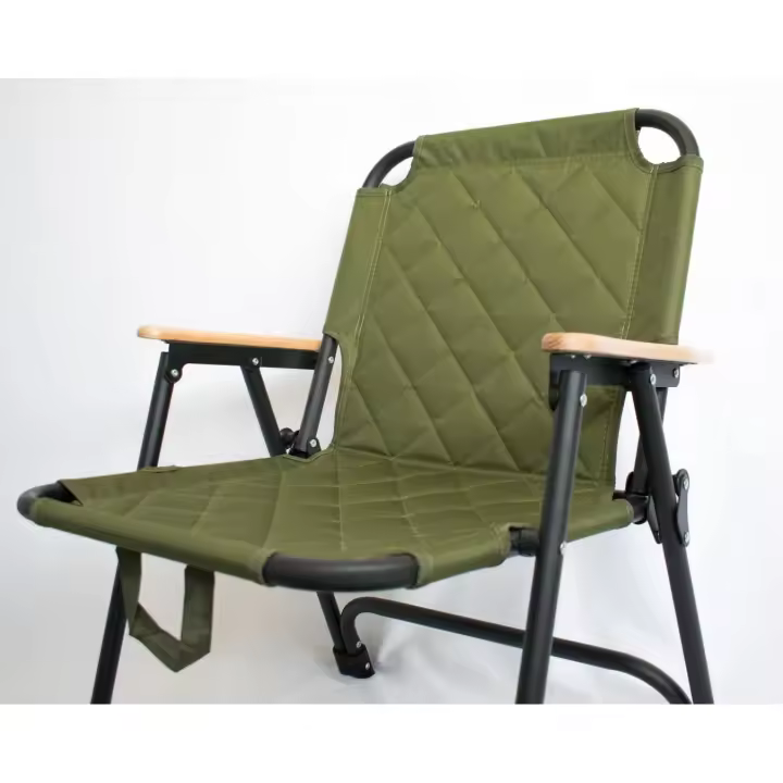 GO ESCAPE Silla Plegable Camping Aluminio y Tela Oxford – Reposabrazos de Madera, 150 kg, Ligera y Portátil con Asa - 1