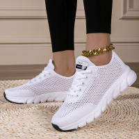 Zapatos De Running Para Mujer 2024 Nuevos Transversales Grandes Verano Huecos Tejidos Casual Ligeros Zapatillas Blancas Mesh EVA - details 6