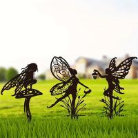 Enchanted Fairy Garden Stake Decorativo De Metal Para Jardín Y Patio Adorno Floral De Hada Para Césped Arte Exterior - details 2