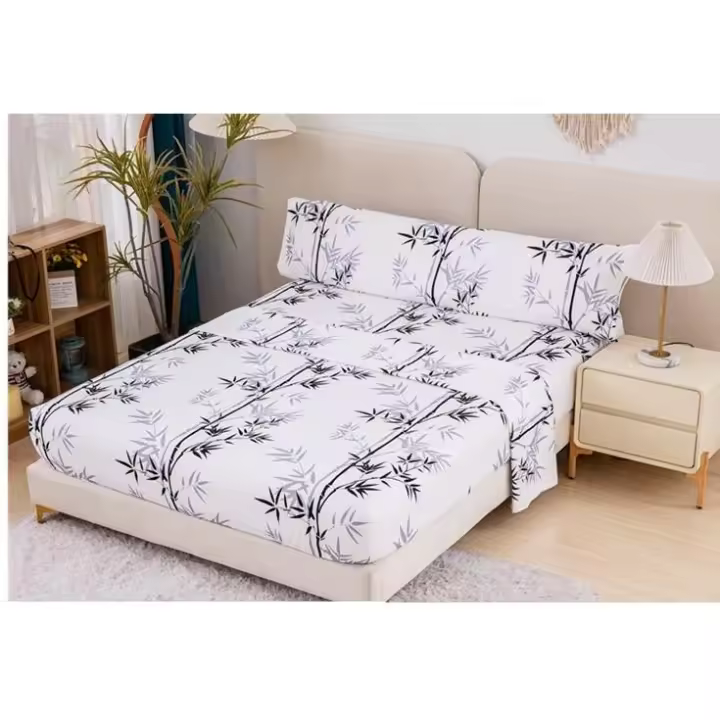 STARLEY-Juego Sábanas de Cama Estampadas 3 Piezas (100% poliéster) Incluye Funda de Almohada + Encimera + Bajera Ajustable - 1