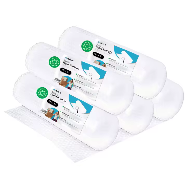 Rollo Plástico de Burbujas, Rollo de Burbujas Reciclado para Embalar, Plástico de Burbujas para Mudanzas, Embalajes y Cajas, Plástico de Burbujas para Embalaje · m-office (50cm x 10m, und) - 1