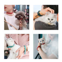 Collar De Gato Personalizado UFBemo Con Campana Y Cinta Elástica De PU Suave Collares De Seguridad De Lujo Para Perros Chihuahua Y Gatos Pequeños - details 8
