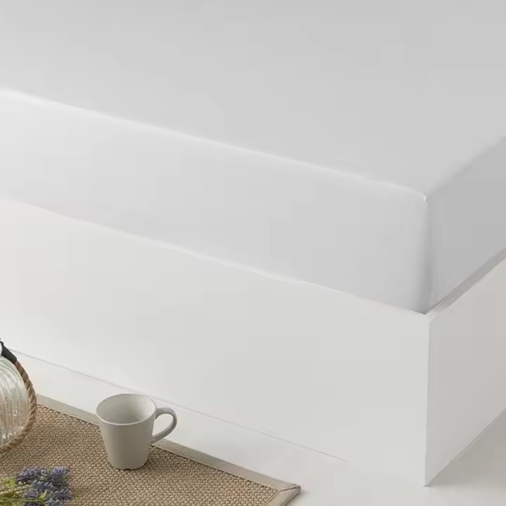 Manterol - Sábana bajera de algodón percal 200 hilos gris perla. Sábanas lisas de tejido natural para todas las estaciones, transpirables, duraderas y de fácil planchado. - 1
