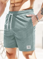 Nuevos Pantalones Cortos De Corduroy Para Hombre Verano Color Sólido Con Cordones Estilo Casual Cierre De Cordón Talla Media - details 72
