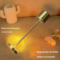 Lámpara De Mesa LED Recargable Con Sensor Táctil Simple 3 Colores Ajustables Luz Ambiente Creativa Para Cama Decoración De Habitación - details 2