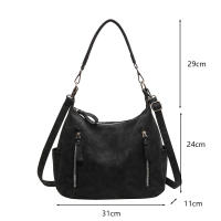 Bolso De Hombro Retro Para Mujer Con Correas De Cuero Frosted Gran Capacidad Bolsa Cruzada Para Comunicación Estilo Invierno - details 19