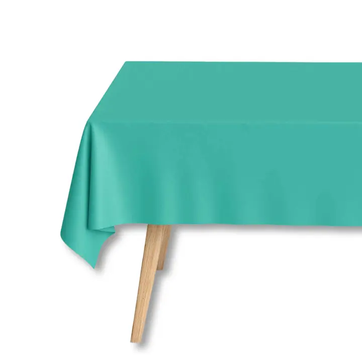 LILI HOME Mantel de Papel 120*180cm Efecto Textil Doble Capa Impermeable Verde - 1