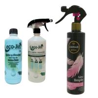 ECOJIN ORIGINAL DE LABONCLER A ELEGIR + DIFUSOR + AMBIENTADOR AMBAR AROMA AIRE LIMPIO. Spray Aire Limpio 280 ml. Ambientador líquido en spray. Elimina los malos olores, especial tejidos con gran capacidad de pulverización. - details 2