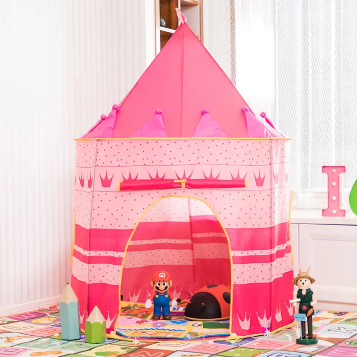 Carpa Portátil Para Bebé Tipi Plegable Castillo De Juguete Para Niños Casa De Juegos Al Aire Libre Regalo Para Niños Hombres Y Mujeres Edad Recomendada 6-12 Años Material De Tela - 1