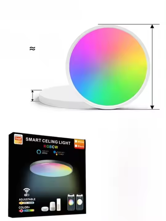 Lámpara De Techo Inteligente LED Tuya WiFi RGB Ajustable Para Sala De Estar Dormitorio Decoración Del Hogar Compatible Con Alexa Y Google Home - 1