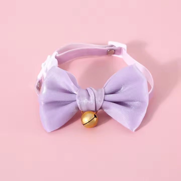 Collar De Princesa Para Gatos Y Perros Teddy Y Caniches En Veludo Con Borla Y Lazo De Perla Antigolpes Cadenita De Fantasía - 1