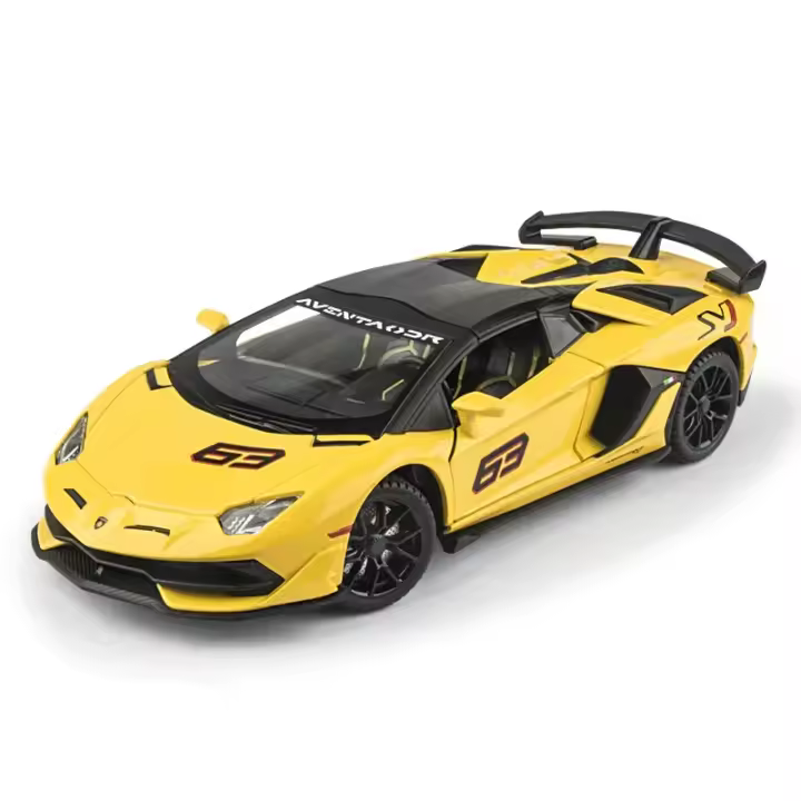 Lamborghini Aventador SVJ 63 Escala 1:24 Modelo De Metal Y Aleación Con Sonido Y Luz Vehículo De Juguete Para Niños Regalo - 1