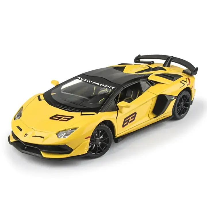 Lamborghini Aventador SVJ 63 Escala 1:24 Modelo De Metal Y Aleación Con Sonido Y Luz Vehículo De Juguete Para Niños Regalo - 1