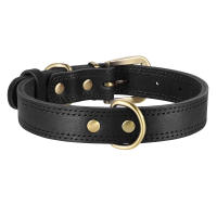 Collar De Cuero Genuino Duradero Ajustable Para Perros Medianos Y Grandes Aleman Shephard Entrenamiento Caza Marrón - details 4