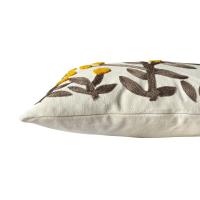 Cojín Decorativo Alo Home Canvas Beige Bordado Mimosas 30x50 cm Cremallera Lavable Algodón y Poliéster - details 2