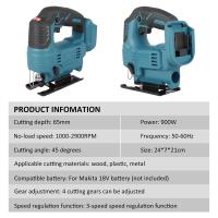 Sábanas Eléctricas Portátiles Sin Cuerda Multi-Función Para Carpintería Herramienta De Trabajo Con Corte Ajustable Para Madera 18V Sin Batería - details 4