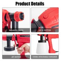 Pulverizador de pintura eléctrico de alta potencia, olor a pintura automático, aerógrafo recubierto de acero para muebles, pulverizador de pintura fácil, 1000ml - details 4