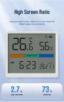 Termómetro Y Higrómetro Digital LCD Para Interior Sensor De Temperatura Y Humedad Estación Meteorológica Con Reloj Para El Hogar Tamaño 77x68x11 Mm - details 3