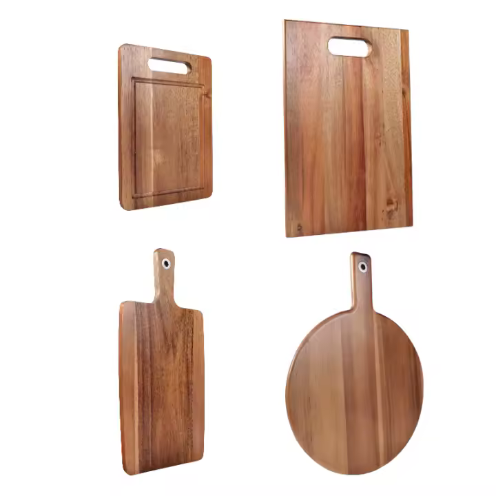 Tabla De Corte De Madera Acacia Con Mango Bloque De Corte De Carne Para Frutas Y Carne Herramienta De Cocina Segura Antideslizante Rectangular - 1